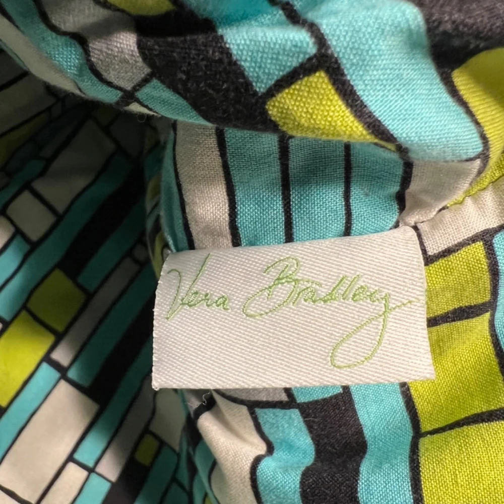 Vera Bradley Island Floral Messenger Bag Crossbody Shoulder Tote Teal/Wh…